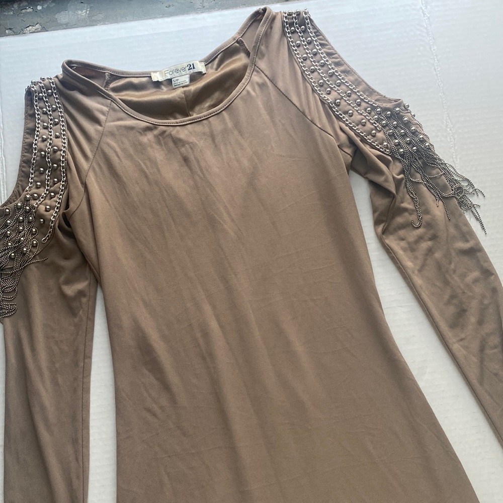 Tan long sleeve dress